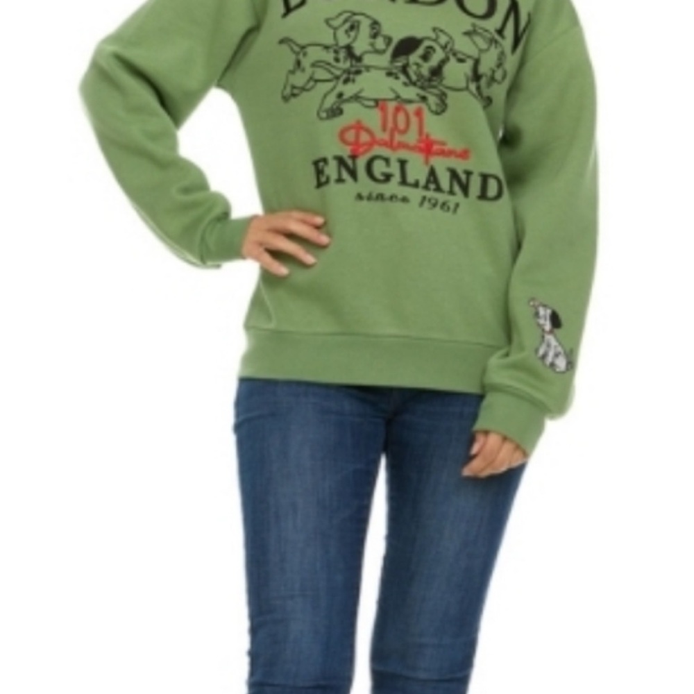 Disney ladies 101 Dalmatian Green size extra small sweatshirt new - Picture 4 of 8
